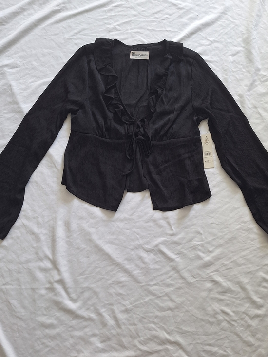 No Boundaries Tops - No Boundaries NWT Women' Babydoll Top Size L Cottage Fairycore Glam Black